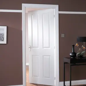 4 panel Smooth Unglazed White Internal Door, (H)1981mm (W)762mm (T)35mm