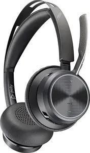 Poly - Voyager Focus 2 UC USB-A Headset (Plantronics) - Bluetooth Dual-Ear (Stereo) Headset With Boom Mic - USB-A PC/Mac Compatible - Active Noise