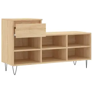 Berkfield Shoe Cabinet Sonoma Oak 102x36x60 cm Engineered Wood