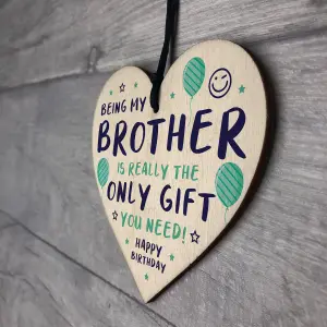 Red Ocean Funny Brother Birthday Gifts From Sister Novelty Wooden Heart Gift For Brother