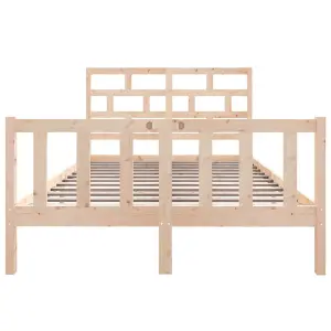 Berkfield Bed Frame Solid Wood Pine 135x190 cm 4FT6 Double