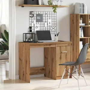 Berkfield Desk Artisan Oak 100x50x76 cm Engineered Wood