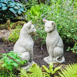 Pair of Standing Cats Gatepost Garden Ornaments