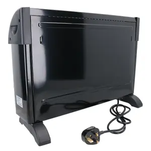 2KW Free Standing Electric Convector Heater with Adjustable Thermostat Black