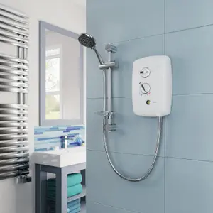 Triton T80 Easi-fit+ Gloss White Manual Electric Shower, 7.5kW