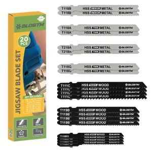 BLOSTM Jigsaw Blades - 20Pcs HCS HSS