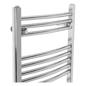 Rinse Curved Bathroom Heated Towel Rail Warmer Radiator Central Heating Chrome - 1150x500mm