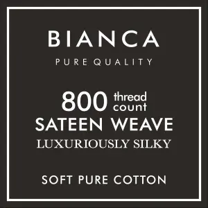 Bianca Fine Linens Bedroom Luxury 800 Thread Count Cotton Sateen Fitted Sheet 36cm Depth White