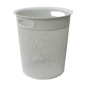 JVL Droplette Toilet Brush and Round Bin - Ice Grey