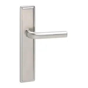 URBNLIVING 221mm Length 8 Pcs Westminster Metal & Satin Nickel Lever Latch Door Plain Handle Set