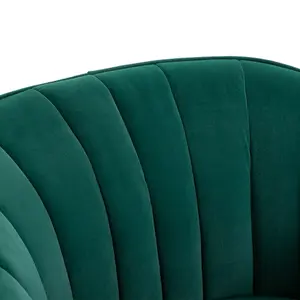 HOMCOM Velvet-Look Shell Shaped Chair with Thick Padded Seat, Green