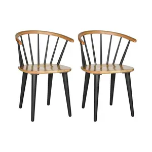 Baek Solid Wood Dining Chair (Set of 2) Natural/Grey