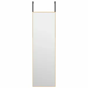 Berkfield Door Mirror Gold 30x100 cm Glass and Aluminium