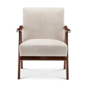 Faux Leather Suede Cream Selma Accent Chair