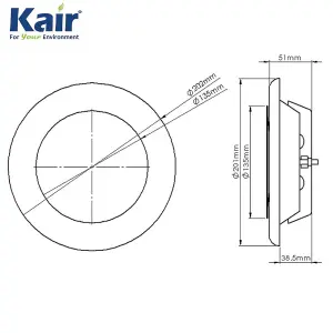 Kair Fire Rated Ceiling Supply Valve 150mm - 6 inch White Coated Metal Vent