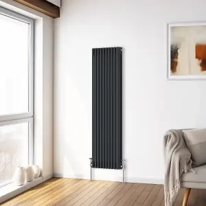 Right Radiators 1500x472 mm Vertical Traditional 3 Column Cast Iron Style Radiator Anthracite