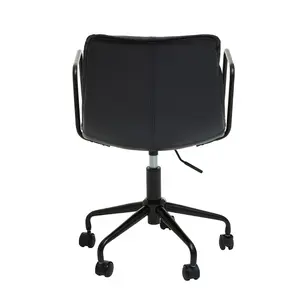 Interiors By Premier Claw Base Black Leather Home Office Chair, Upholstered Seat Of Office Chair, Height Adjustable Swivel Chair