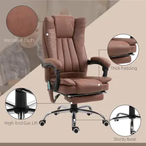 Vinsetto High Back Office Chair with Vibration Massage and Heat, Brown