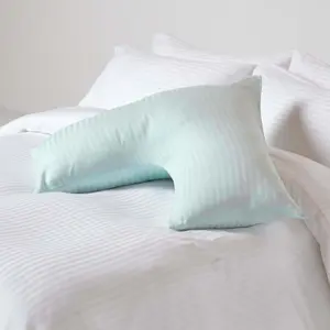 Homescapes Aqua Blue Egyptian Cotton Super Soft V Shaped Pillowcase 330 TC