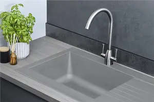 Liquida KAV860CG 1.0 Bowl Composite Reversible Grey Kitchen Sink And Waste Kit