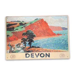 Vintage Metal Sign - Great Western Railway, Devon