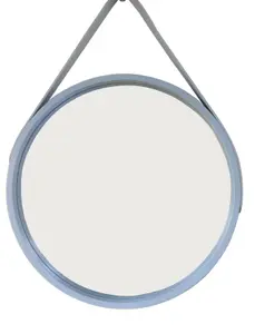 Wooden Wall Mirror/ Round Hanging Mirror/Vanity Mirror,Grey