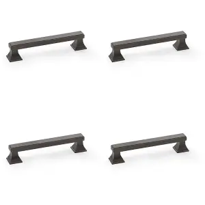 4 PACK - Chunky Square Pull Handle - Dark Bronze 128mm Centres SOLID BRASS Drawer Door