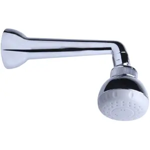 Chrome Commercial Anti Vandal Fixed Shower Head Rub Clean with Wall Arm Outlet