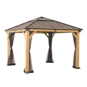 Netting Set for Sunjoy Cedar wood Gazebo - 273cm x 273cm, Khaki