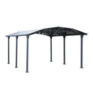 Palram - Canopia Tucson Grey Rectangular Gazebo, (W)5.02m (D)3.59m - Assembly required