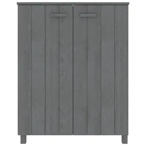 Berkfield Shoe Cabinet Dark Grey 85x40x108 cm Solid Wood Pine