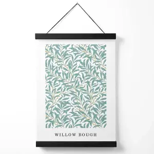 Vintage William Morris Green and Yellow Willow Pattern Medium Poster with Black Hanger