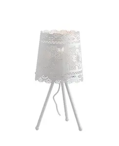 Luminosa CLUNY Table Lamp with Round Tapered Shade White 20x46cm