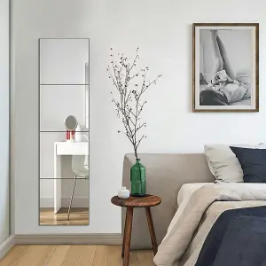 4pcs Square Acrylic Adhesive Frameless Wall Mirror 30cm