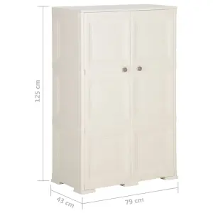 Berkfield Plastic Cabinet 79x43x125 cm Wood Design Cream