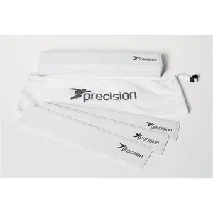 15 PACK 34x7cm Rectangular Rubber Marker Set - WHITE - Non-Slip Indoor Pitch