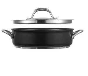 Circulon Excellence Black Round Aluminium Dishwasher Safe Non-Stick Sauteuse Pan with Lid 24cm, 2.8L