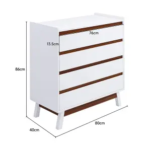 4-Tier Bedroom Chest Storage Cabinet W 800 x D 400 x H 860 mm