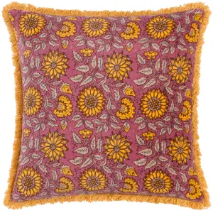 Paoletti Clarendon Floral Cotton Velvet Feather Rich Cushion