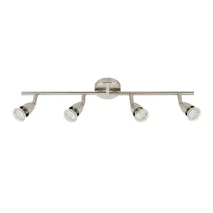 Luminosa Amalfi Adjustable 4 Light Spotlight Satin Nickel, GU10