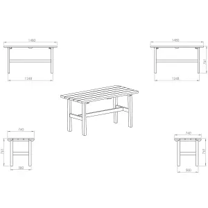 Waltons Outdoor Garden Table Pressure Treated