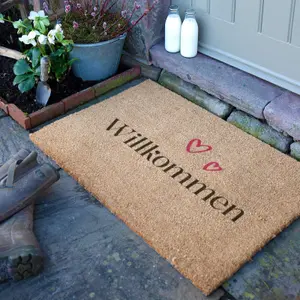 Willkommen Hearts Doormat (90 x 60cm)