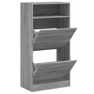 Shoe Cabinet Grey Sonoma 60x34x116 Engineered Wood