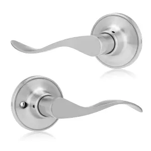 XFORT Cabriole Passage Knob Set Satin Chrome for Internal Wooden Doors