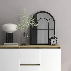 Berkfield Mirror Black 60x45 cm Iron for Indoor Use