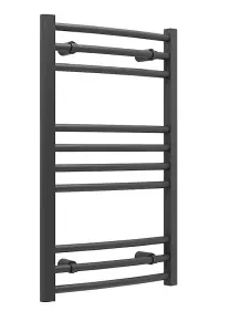 Aquarius Graph High Heat Output Curved 800 x 500mm Anthracite Towel Radiator AQGR0176