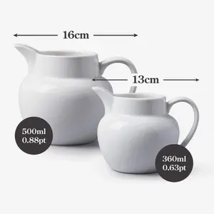 WM Bartleet & Sons Porcelain Round Bellied Milk Jugs, Set of 2