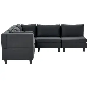 Corner Sofa UNSTAD Black Fabric Right Hand