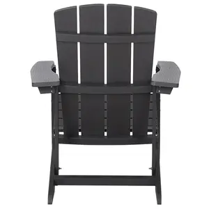 Garden Chair ADIRONDACK with Footstool Dark Grey