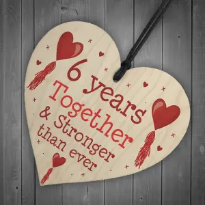 6th Anniversary Gift Wood Heart Perfect Gift For Husband And Wife Him Her Keepsake